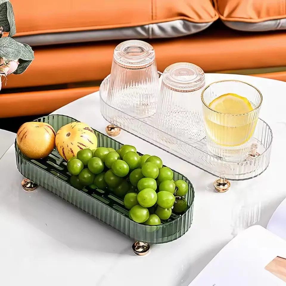 Desktop Storage Box Vanity Make up Organizer Trays for Skincare and Cosmetics, Bathroom Tray Countertop 5