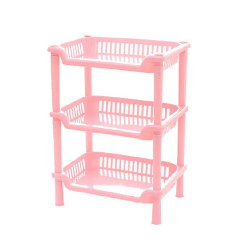 3 Tier Plastic Corner Shelf Organizer Storage Rack Holder Bathroom  Kitchen(color:pink/blue/green)