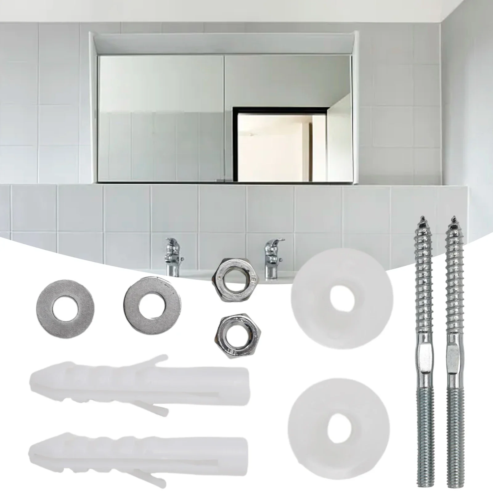 1set Bathroom Wall-Mounted Washbasin Screw Bolts Set Basin Repair Fixings Fitting Screws Washers Bathroom Accessories