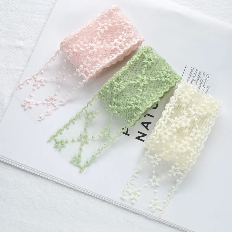 1M Lace Embroidery Ribbons For Wedding Decor DIY Bows Craft Sewing Supplies Accessories 42MM wide