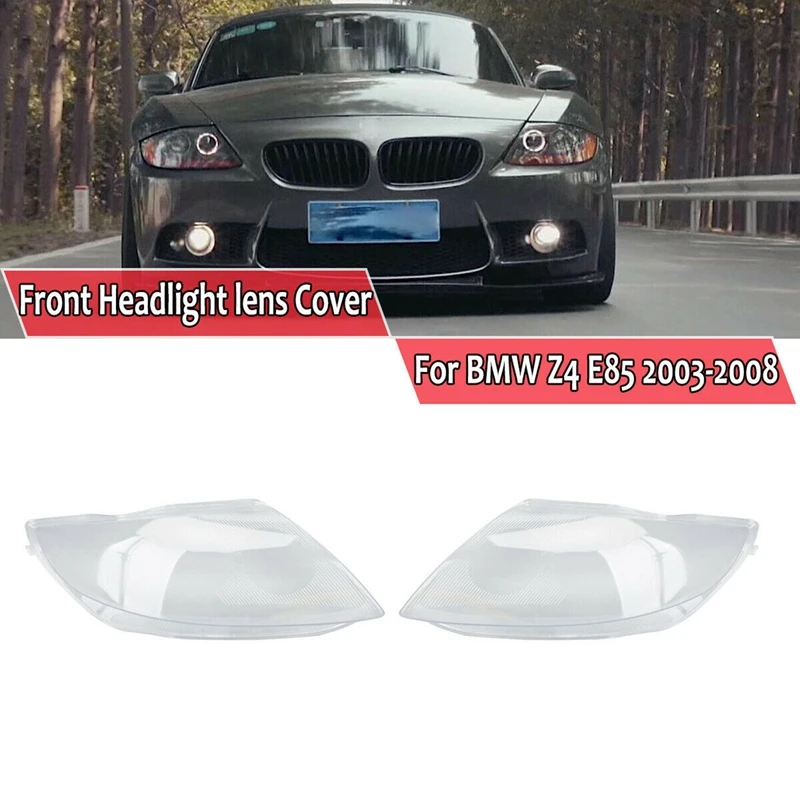 Car Headlight Cover Head Light Lamp Lens Left+Right Fit For-BMW Z4 E85 2003-2008 1