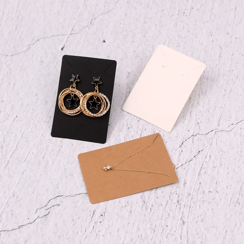 150 Pcs Blank Jewelry Display Cards Kraft Paper Necklace Earring Card  Holder for Ear Studs, Earrings, Necklaces, 3.5 x 2.4 Inch