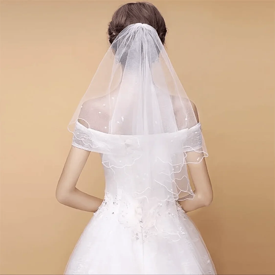Simple Elegent Wedding Bridal Veil Tulle Ivory One Layers Bride Accessories Short Women Veils bridal veil