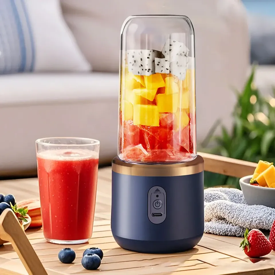 2-in-1 portable blender and juicer with 6 blades, USB charging, suitable for slush, milkshakes, and ice drinks, Thanksgiving