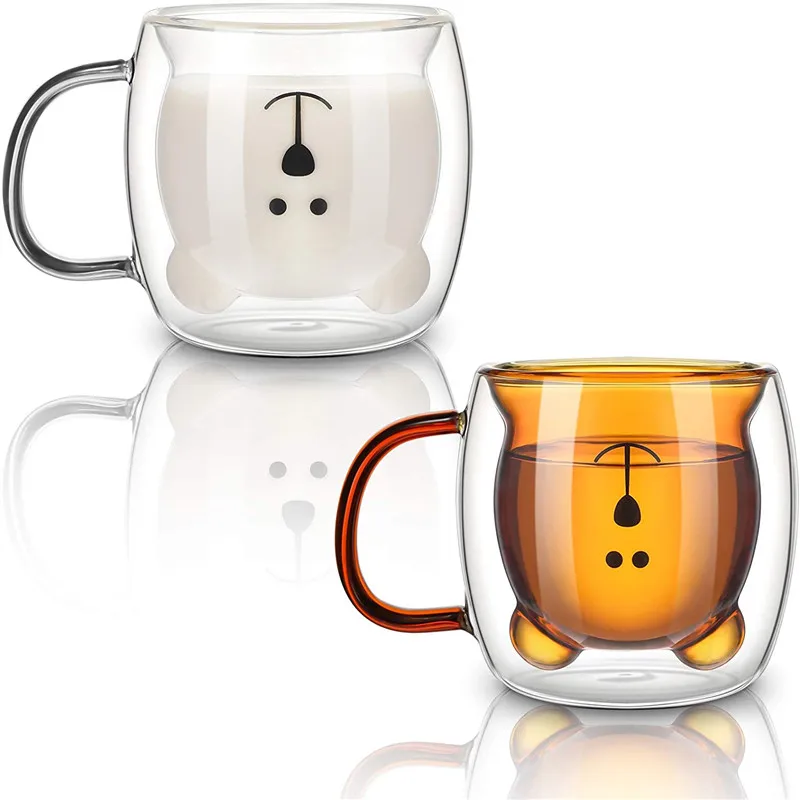 Amazon.com | 380ml Cartoon Cute Little Bear Household Large  300ml Lot Of 2 3D Cup With Sphere Handle or Juice Milk Tea - Little Bear display picture 1