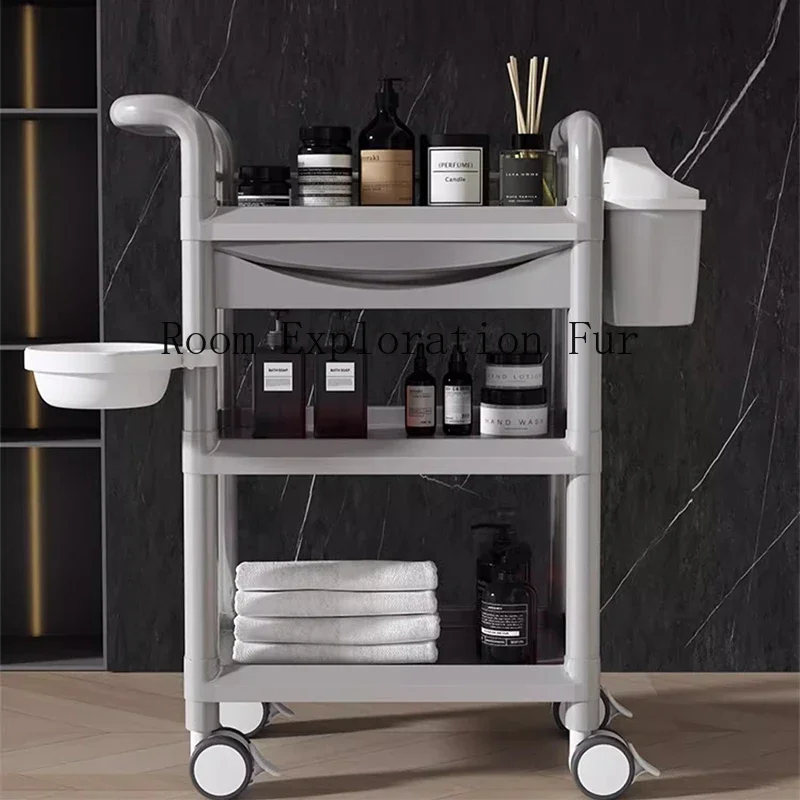 Makeup Tool Salon Trolley Cosmetic Cart Storage Rolling Salon Trolley Medical Luxury Carrito Auxiliar Salon Furniture BL50SF nursing patinet hospital furniture medical cart abs emergency trolley