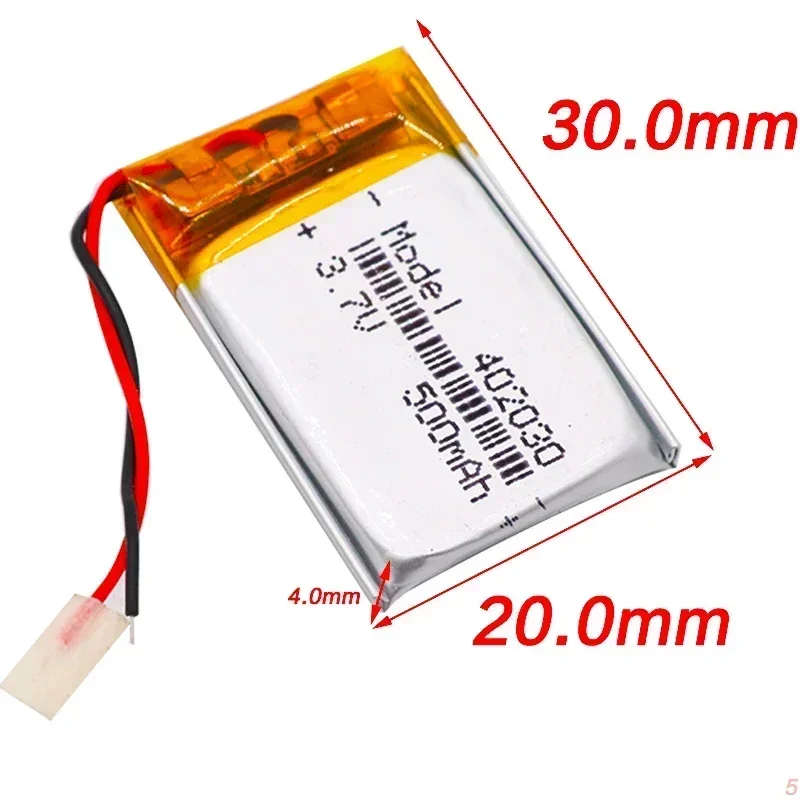 402030 3.7v 500mAh Li-ion Lipo Cells Lithium Li-Po Polymer Rechargeable Battery For Bluetooth GPS MP3 MP4 Recorder Rechargeable Lithium Batteries