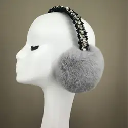 Real Rex Rabbit Earmuffs 2023 Furry Earflap Ear Warmer B230805