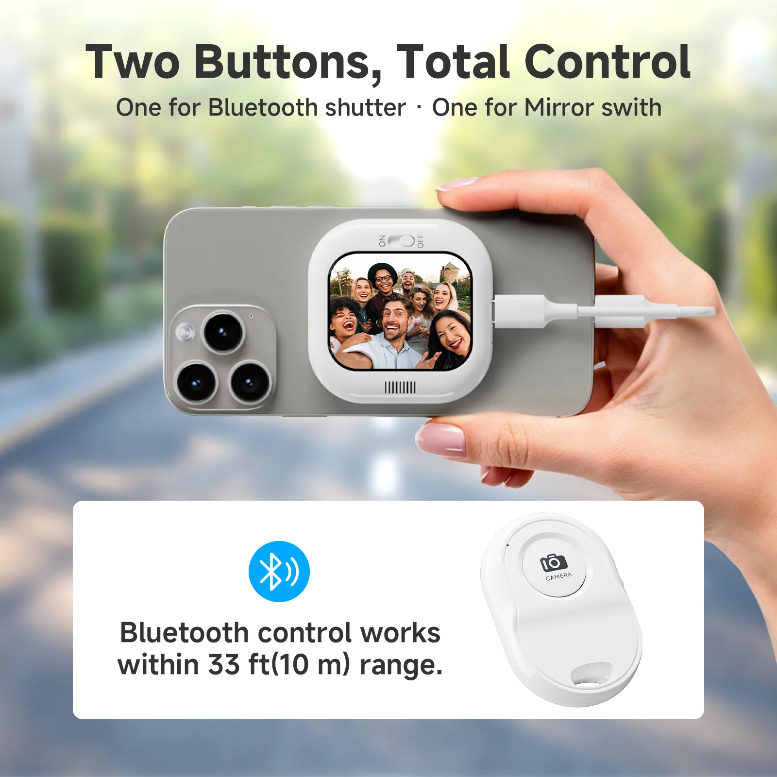 미니폰 브이로그 셀카 디스플레이 화면, 후면 카메라 셀카/로그/라이브 스트리밍에 사용, 아이폰 카메라 디스플레이와 호환 가능