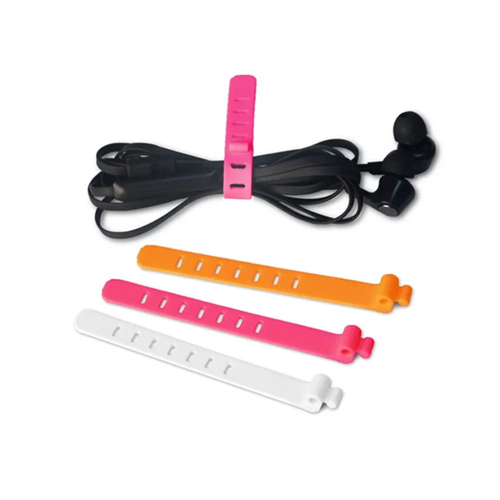 10pcs Silicone Organizer Cable Winder Wire Data Line Cord Wrapped Cord Earphone Storage Holder Desk Accessories Office Supplies