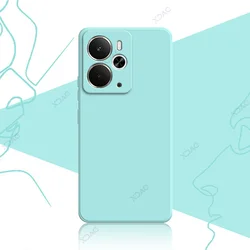 Luxury Dual Liner Shockproof Phone Case - Premium Protective Liquid Silicone Cover for Realme 14 5G (Light Blue)