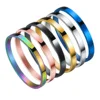 6MM Simple Woman's Bangles Cuff Stainless Steel Gold Rose  Black Blue Silver Color Bracelet Wristband Charm Jewelry 1