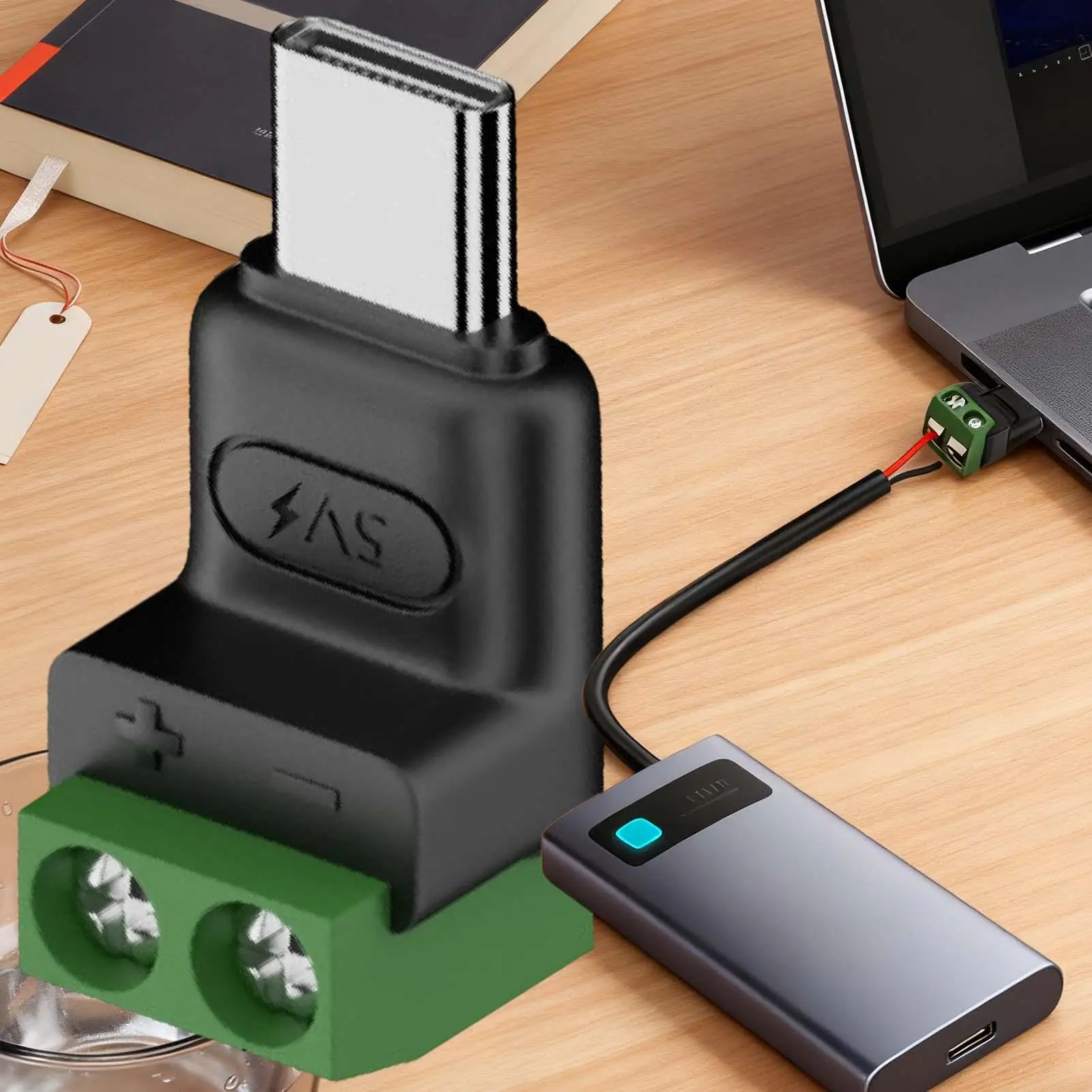 USB C Cable Adapter Male 2 Pin Quick Connection Head Solderless Type C Connectors for Industrial Scientific Repair Charging