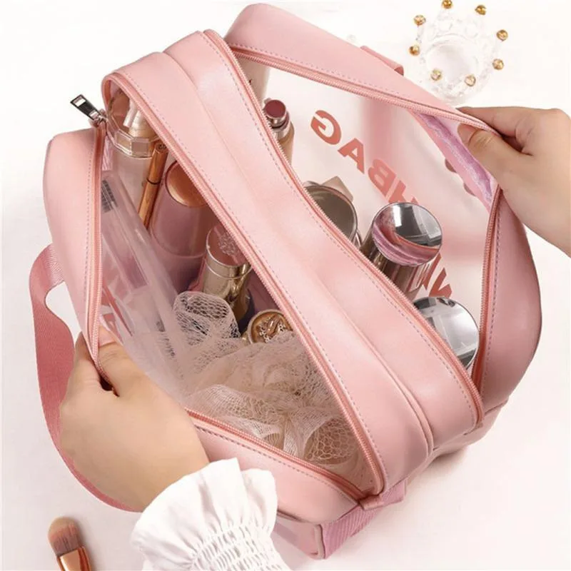 Dry Wet Separation Swimming Wash Bag Double Layer Portable