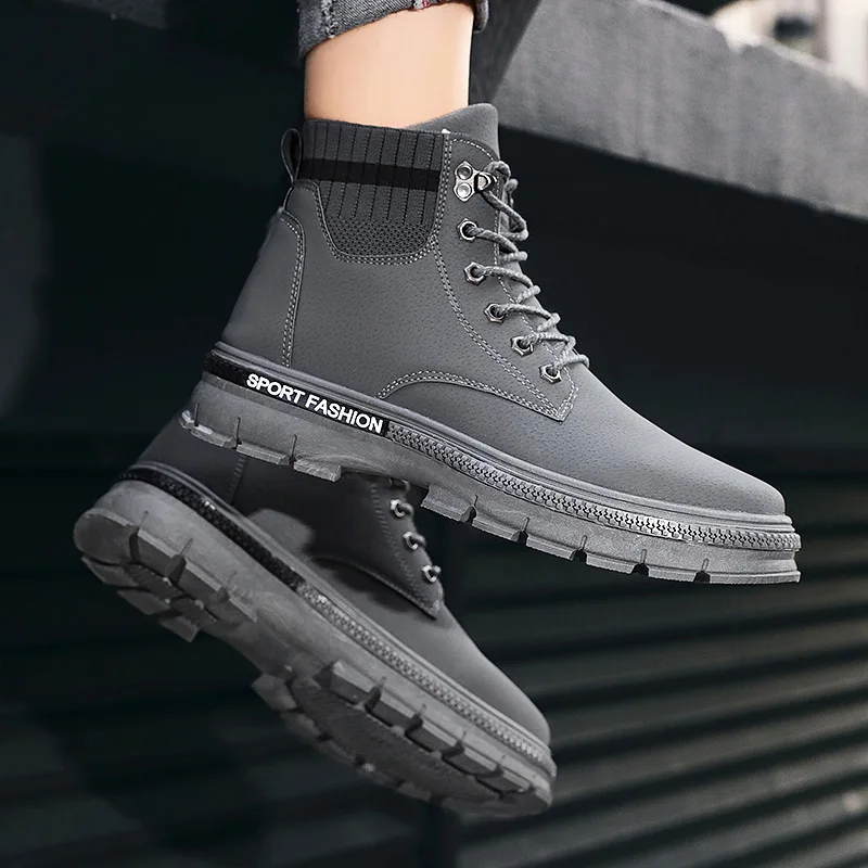 

Nice Autumn New Boots Men's Tooling Boots Men's Korean Casual Winter High-top Men's Tooling Boots All-match Fashion