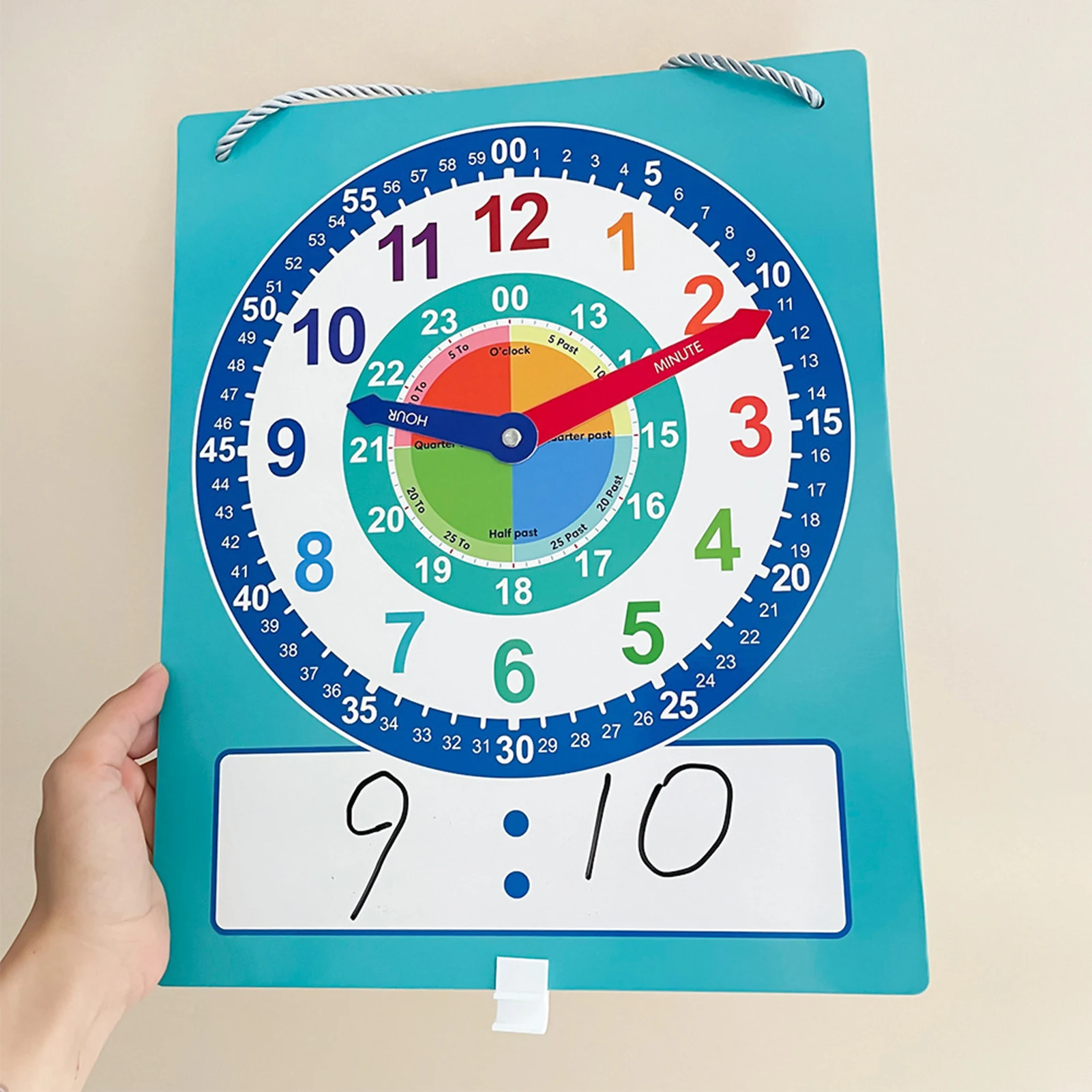 Children's Clock Model Primary School Children's Clock Teaching Aids Teaching Time Cognitive Learning Tools Clear Labels - 4