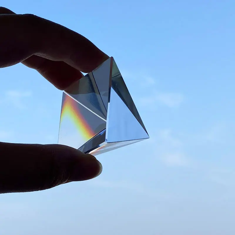 Prism Optical Glass Crystal Pyramid 40mm Rectangular Pyramid Polyhedral Popularization of Science Studying Home Students