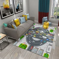 Kids Road Traffic Carpet Cartoon Car Toys Rug for Boys Girls City Life Educational Rugs MultiColor Baby Bedroom Nursery Play Mat 2