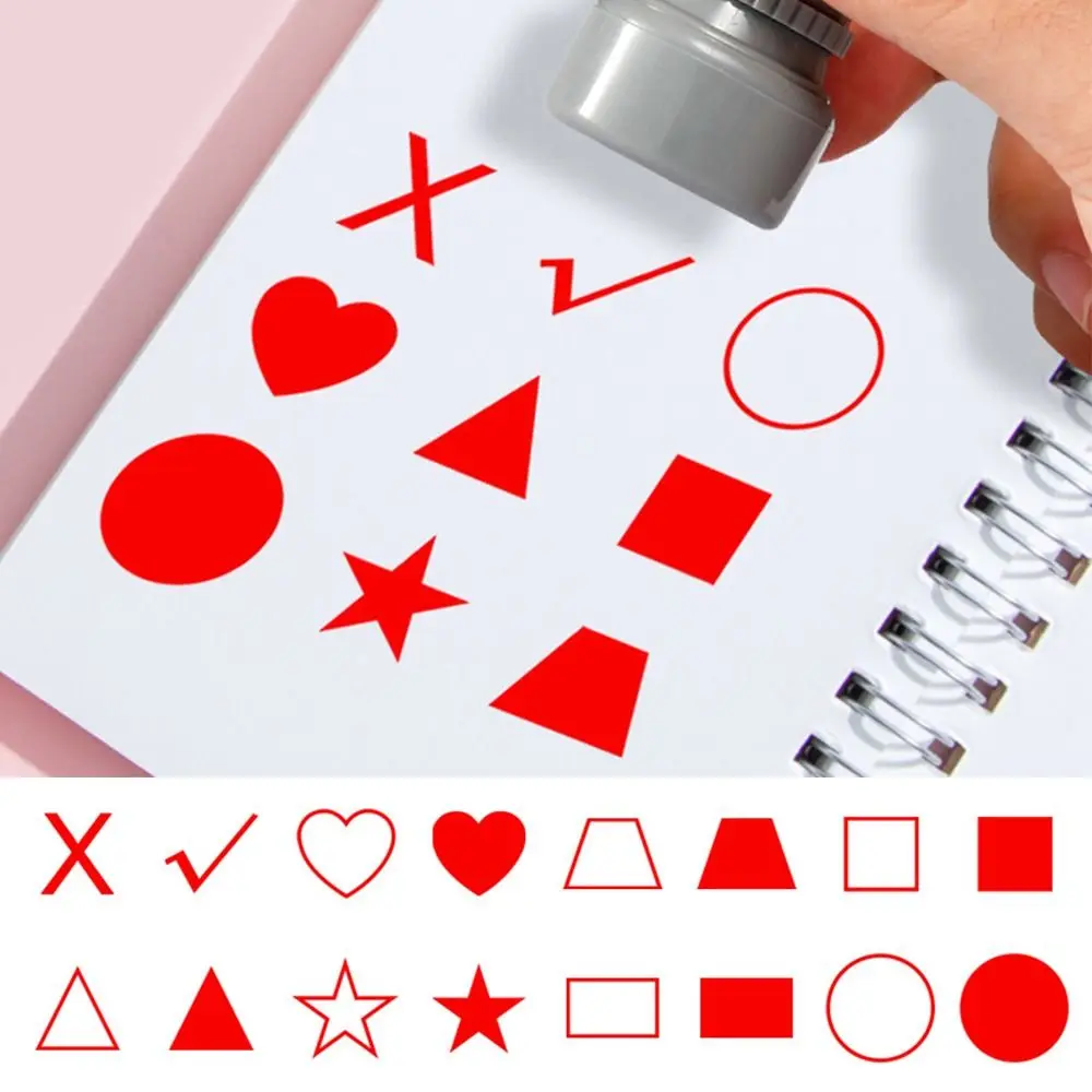 Pocket Multi Pattern Math Geometry Stamp DIY Self Inking Teacher Use Stamp Trapezium Triangle Mini Drawing Homework