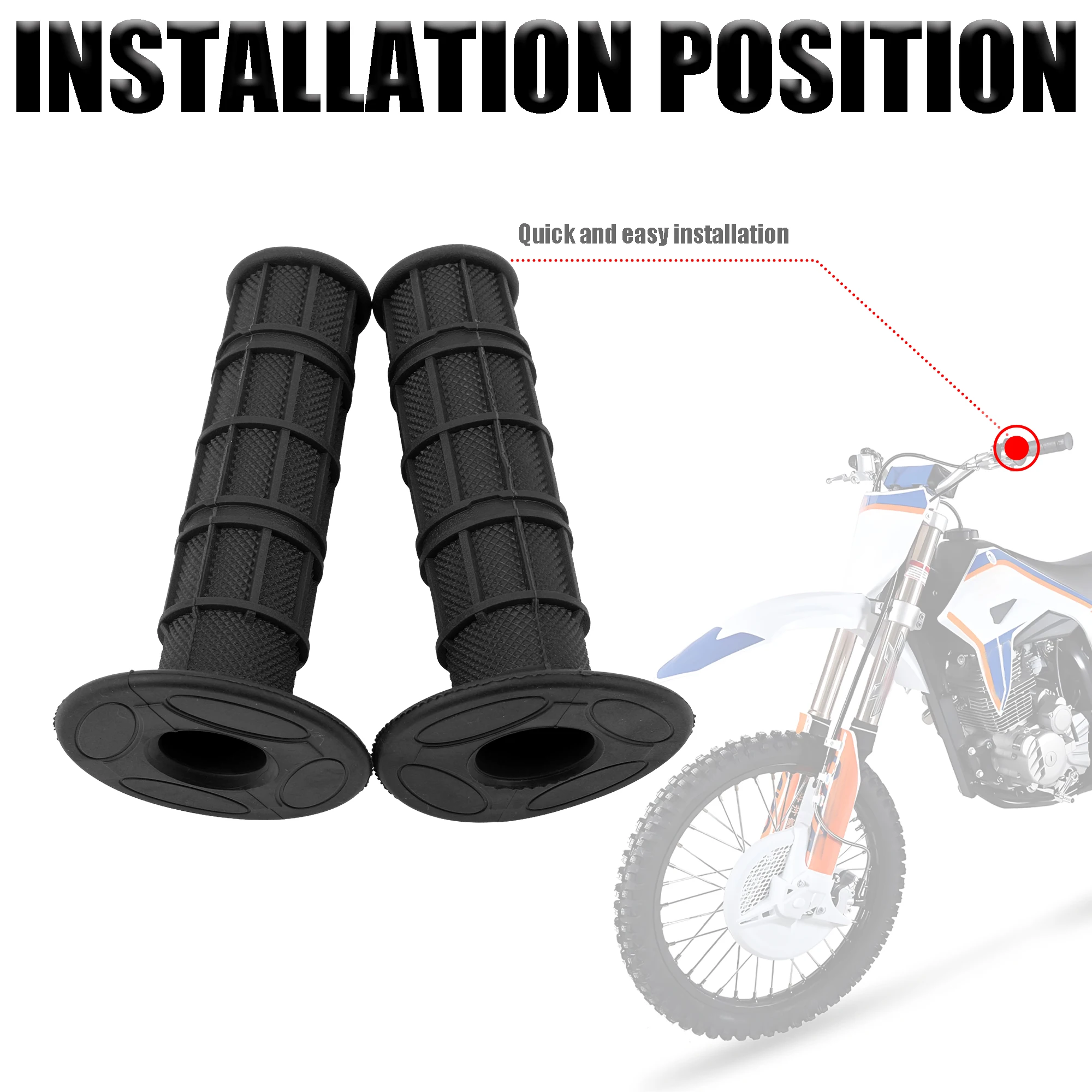 Vibrant Universal Motorcycle Handlebar Grips - 7/8 22mm Dirt Bike Accessories