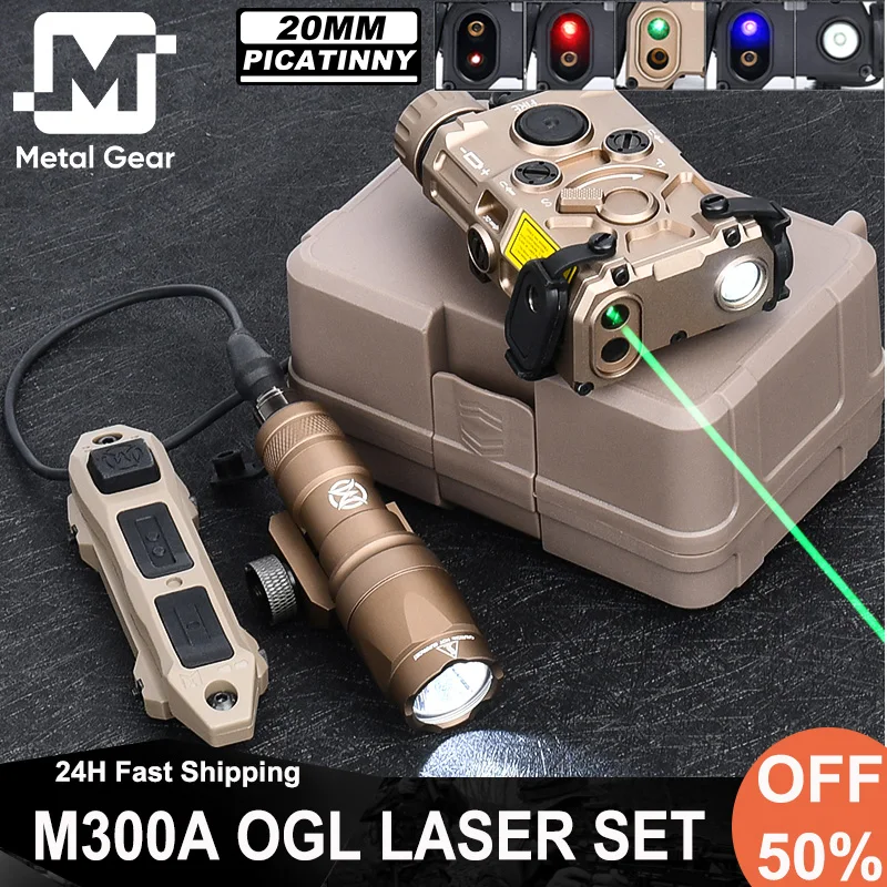 

Tactical Metal OGL Red Green Blue Indicator Wadsn M300A Flashlight Dual Switch Eotec Ogl Laser IR Sight White LED Scout Light