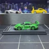 **Ready Stock**SR 1:64 STAR RACE Porche 911 GT3 Tyrannosaurus Green/Pink paint alloy car model set,Safe packaging 3
