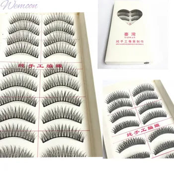 대만 가짜 속눈썹 코튼 실, 부드러운 줄기, 자연스러운 크로스 볼륨, 드라마틱한 속눈썹, 두꺼운 데일리 메이크업, 10 쌍