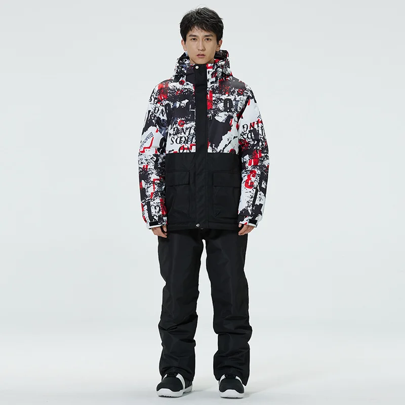 

New Thick Warm Men Ski Suit Waterproof Windproof Skiing Snowboarding Jacket Pants Set Male Winter Snow Mountain Wear Suits