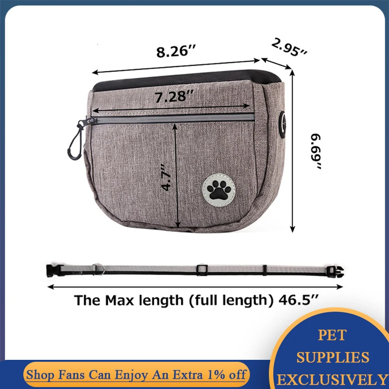 Portable Dog Training Waist Bag Hands Free Snack Reward Bag Large Capacity Outdoor Puppy Treat Pouch Fanny Pack Pets Acessorios