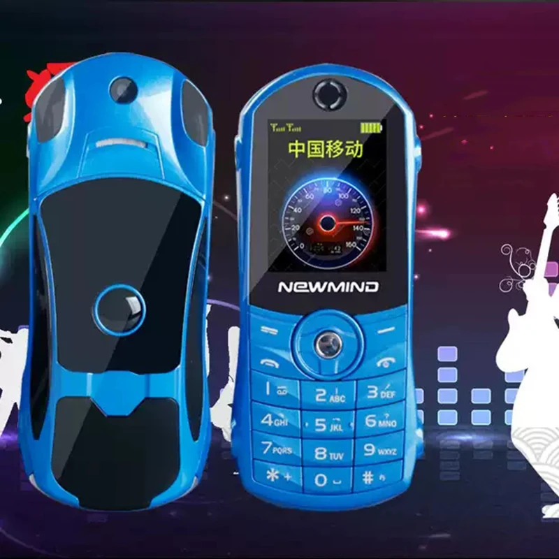 Newmind-Push Button Car Mobile Phone, Cute Mini Cell Phone, Dual Sim,2G GSM,1000mAh, Camera, MP3, FM, F8, 1.8 Inch Telphone 3