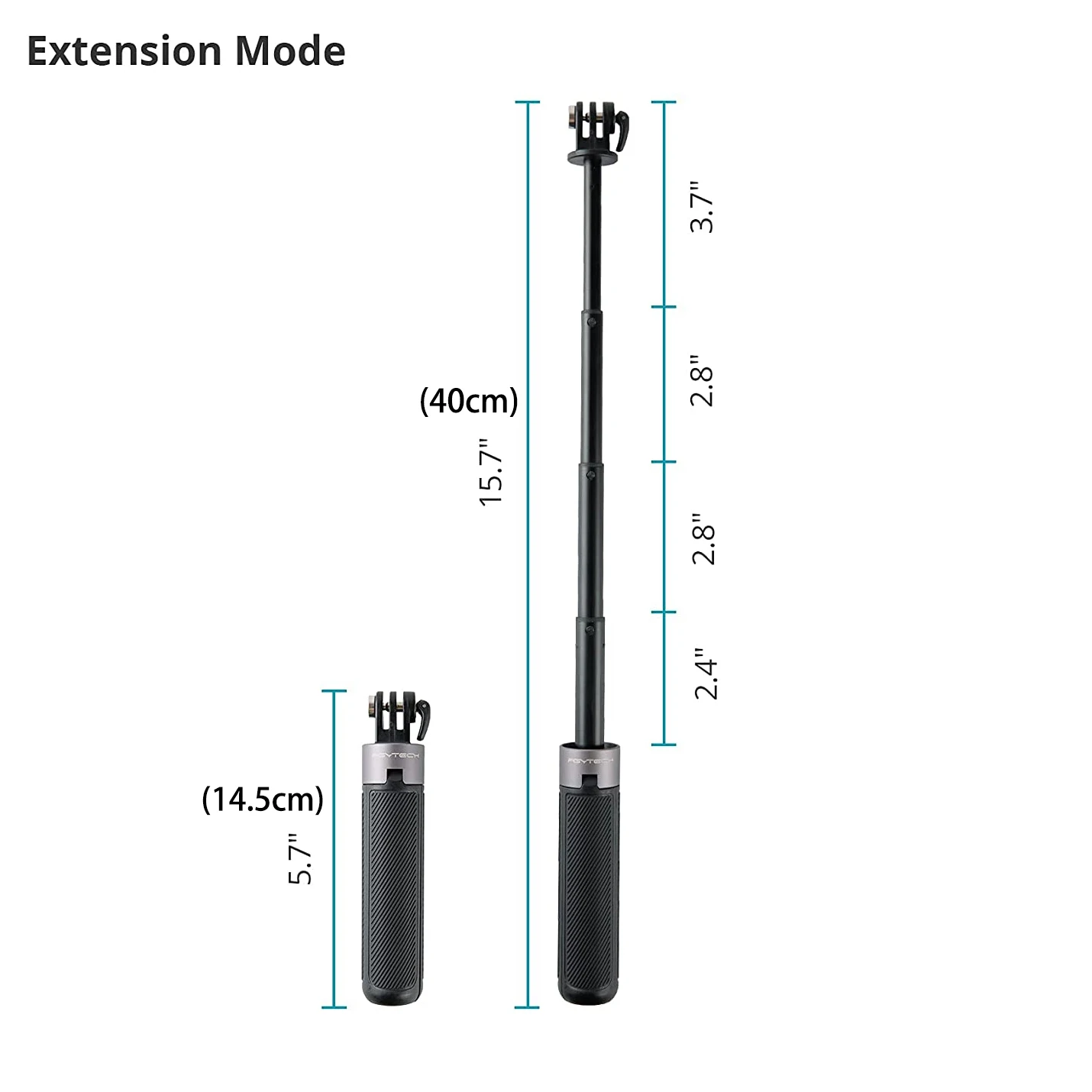 PGYTECH Extension Pole Tripod 40cm Selfie stick For GoPro Hero