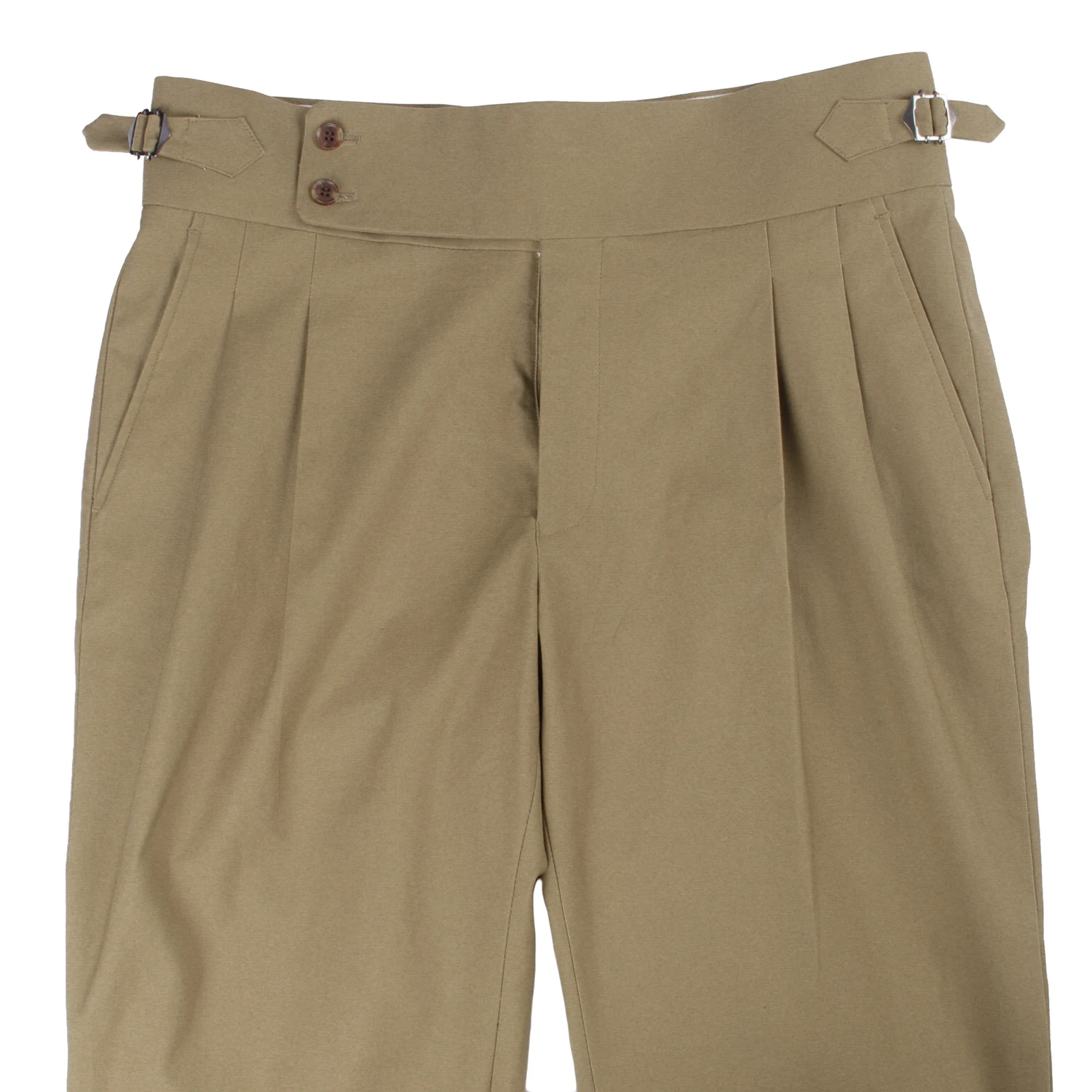 Luxury Fashion Italian Style Custom Made Chinos Tailored Trousers Stretchy Chino Man High Waist Neapolitan Trousers Extended Tab