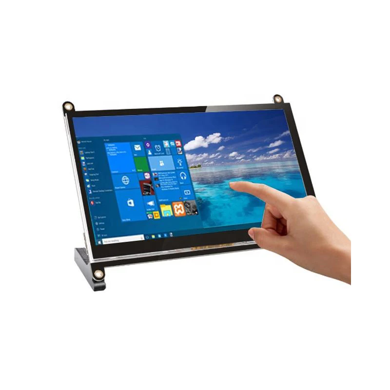 7 Inch Capacitive Screen 1024x600 Resolution Ratio Portable Touch Monitor For Raspberry Pi PC ETO7RA1060CX feosaid 15 6 inch 14 industrial monitor 18 5 17 3 resistance touch screen display tablet monitor vga dvi input for pc