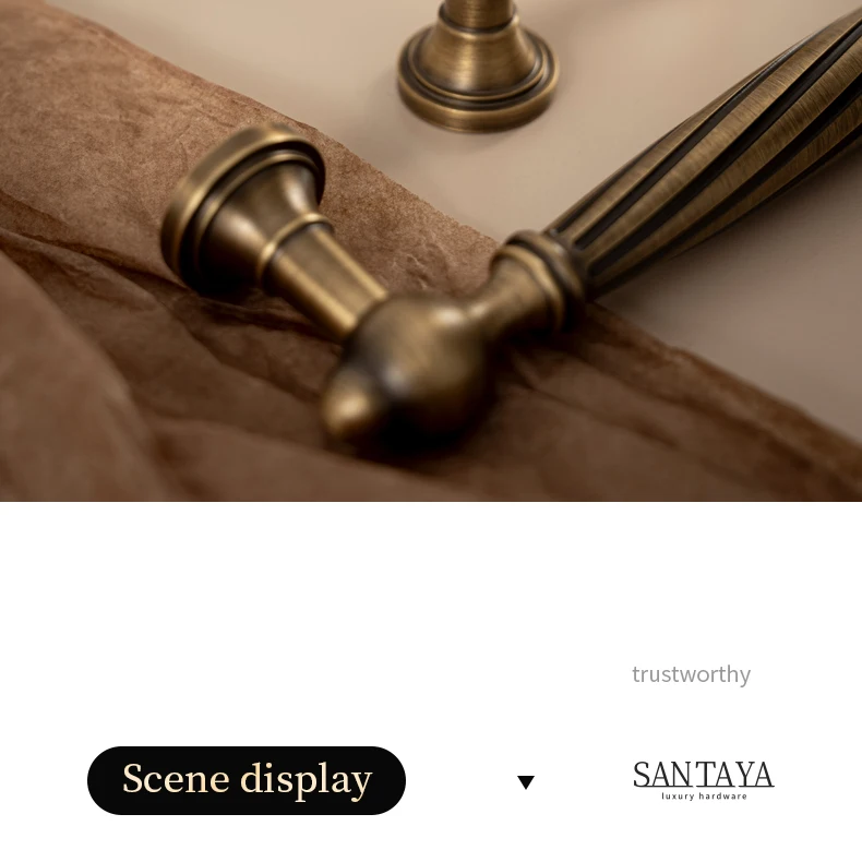 spiral ribbed brass handle for cabinet doors