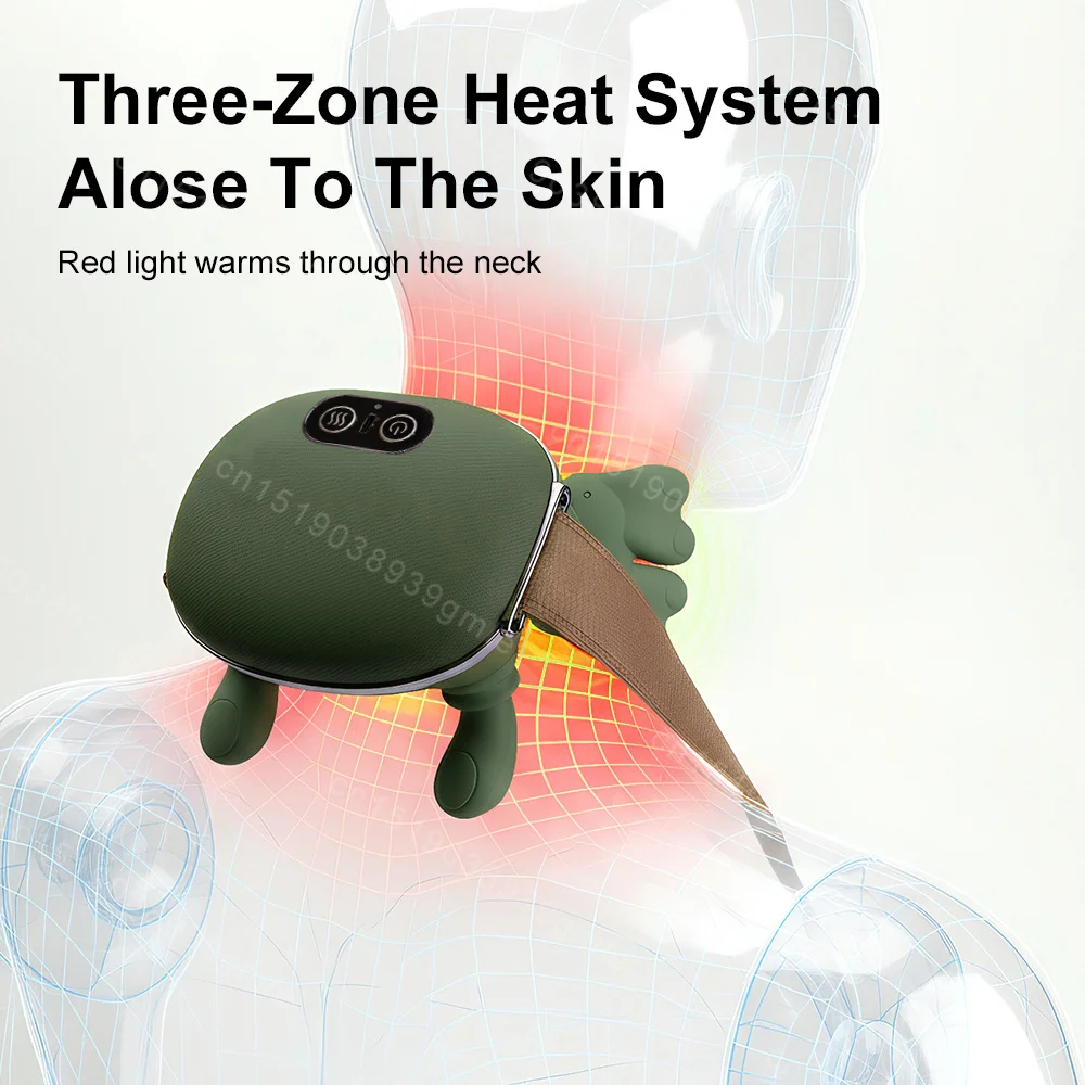 Intelligent Neck Shoulder Massager Bionic Shiatsu Red Light Heated Relief Fatigue Body Kneading Trapezius Muscles Relaxation