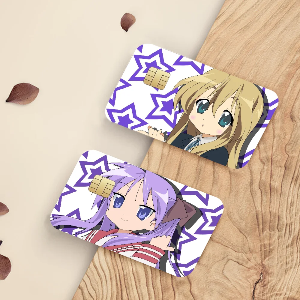 Lucky Star Anime Cartoon Skin Stickers Film Tape Case For Big Credit Debit Card Front Side