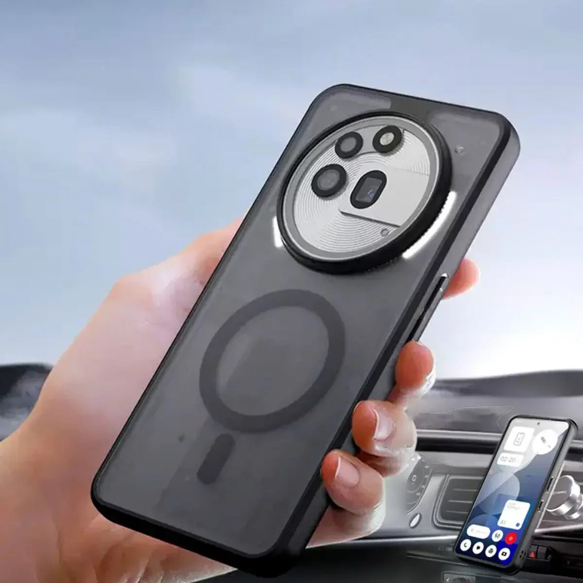 Matte Clear Shockproof Magnetic Wireless Charging Back Case