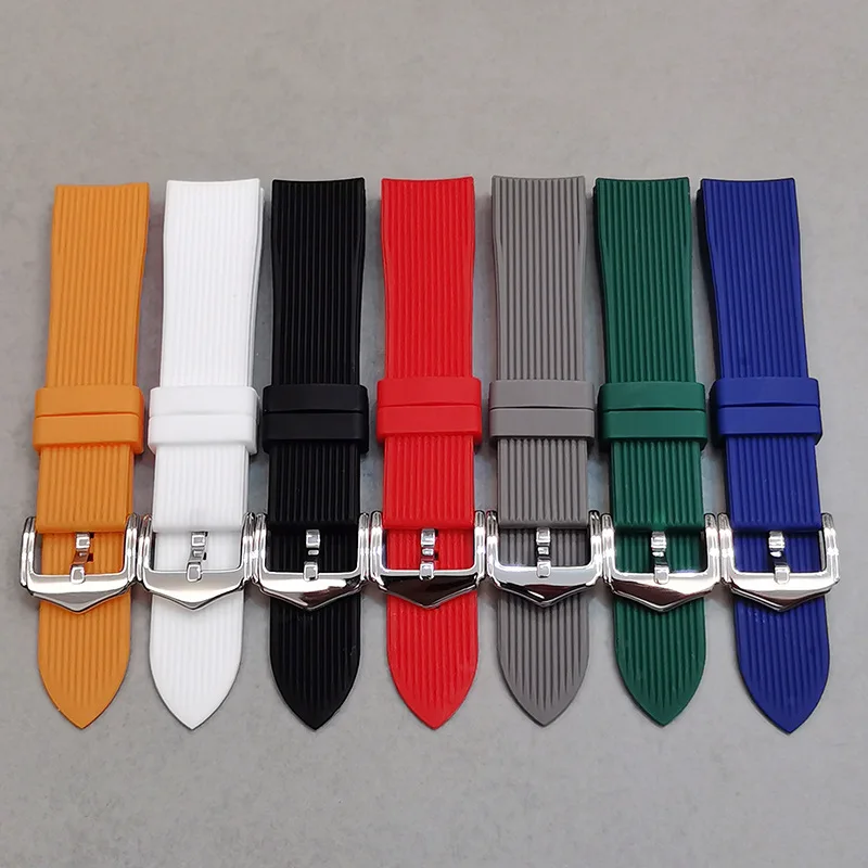 Per Omega Seiko Rolex Tissot Tudor Cinturino Dell'Orologio Cinturino Curvo Cinturino In Gomma 20Mm 22Mm Sostituzione Del Braccialetto