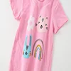 Jumping Meters 2-7T Animals Embroidery Summer Girls T Shirts Short Sleeve Kids Tees Tops Baby Costume Children's Clothes Shirts 3