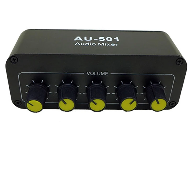 Stereo Audio Mixer (5 Input 1 Output) Multi-Channel Audio Source Reverberator Switch-Free 3.5mm+RCA Interface Diy - ANKUX Tech Co., Ltd