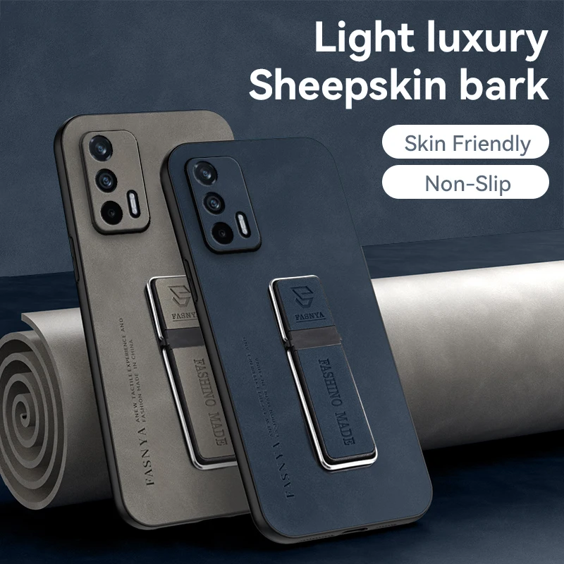 Magnetic Car Bracket Leather Phone Holder Case by Realme