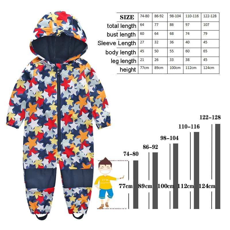 Ski Jumpsuits Children's Ski Jumpsuits Soft Shell Boys and Girls Jumpsuits Warm Waterproof Windproof Thin Section
