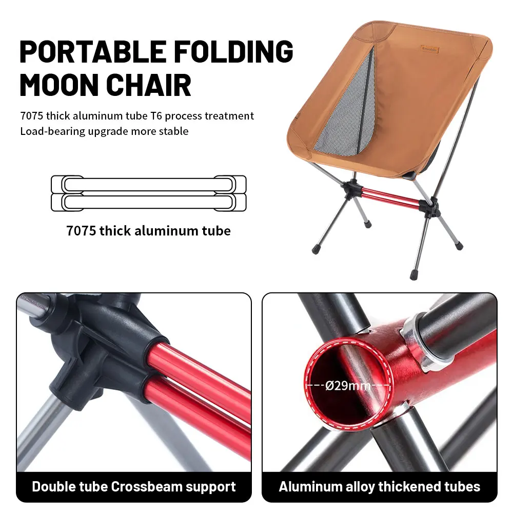 Naturehike New Outdoor Portable Folding Chair Ultralight Camping Fishing Chair Picnic Beach YL08 Aluminum Alloy