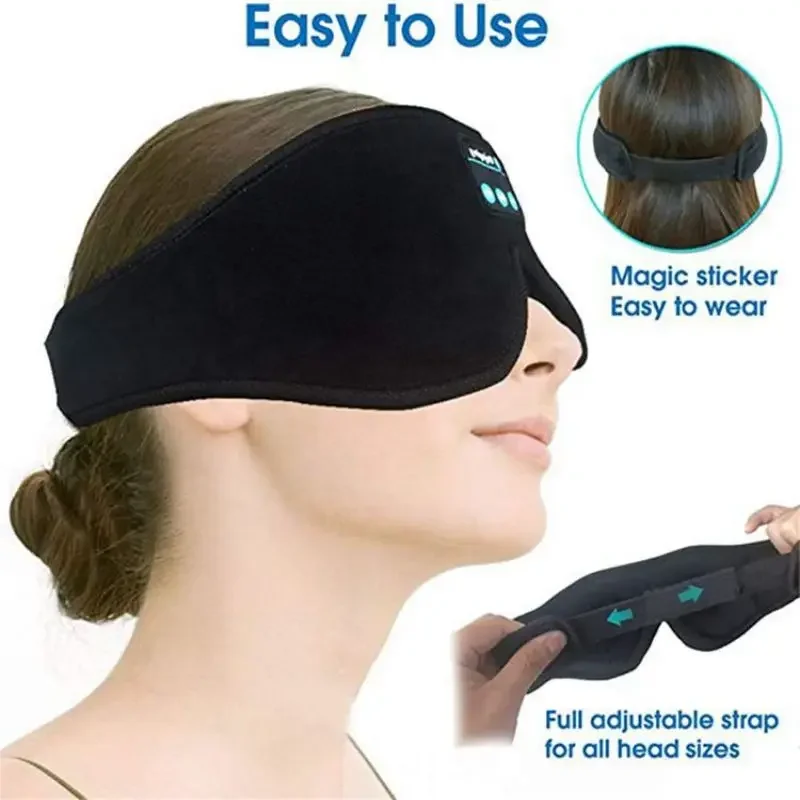 Bluetooth Sleeping Headphones 3D Eye Mask Wireless Air Travel 5.0 Headband Soft Elastic Comfortable Music Earphones 4