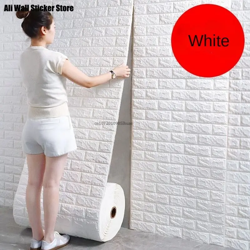 

70cm*1m 3D Self-Adhesive Wallpaper Continuous Waterproof Brick Wall Stickers Living Room Bedroom Children's Room Home Decoration