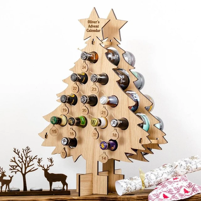 Christmas Tree-Adult Advent Holiday Wine Rack Spirits Gifts Christmas  Decoration Home Calendars Decor for Home Storage Wine - AliExpress