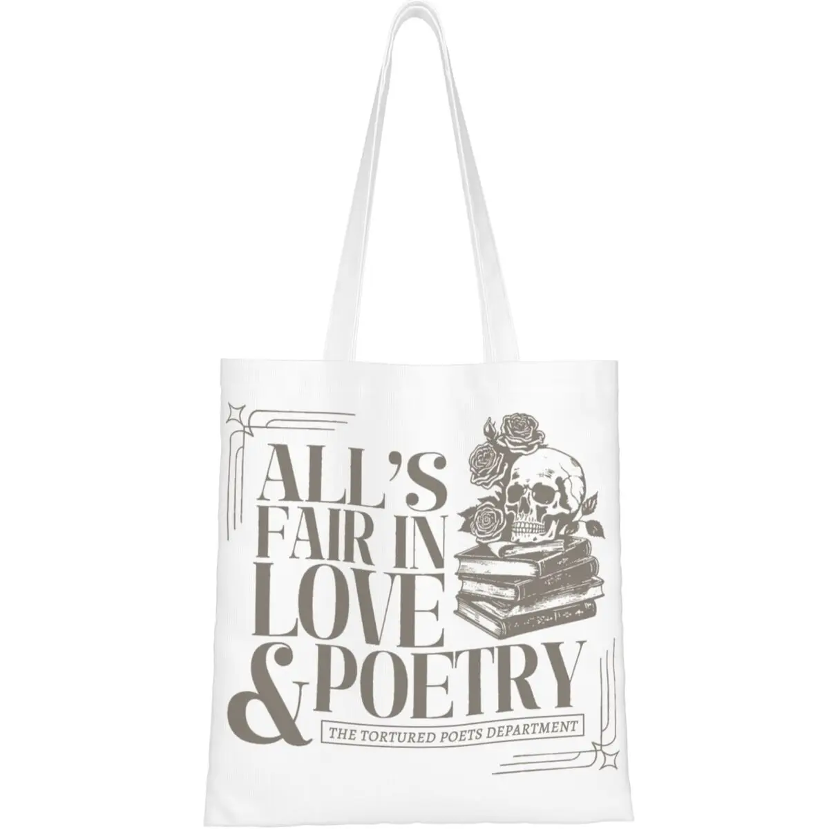 

All's Fair In Love And Poetry Canvas Tote Handbag The Tortured Poets Department Grocery Bags Shopping Bags for Unisex