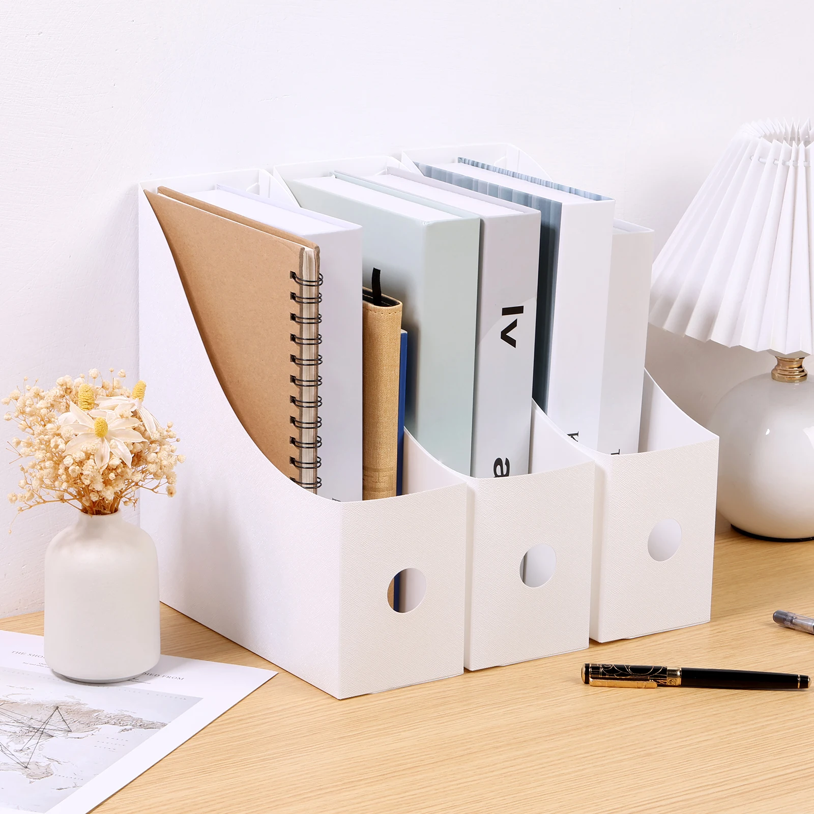 Magazine Holder, Clear Plastic Vertical File Magazine Organizer Desktop File Magazine Book Storage Shelf For Office Desk 2pcs P 53010038 - View #12