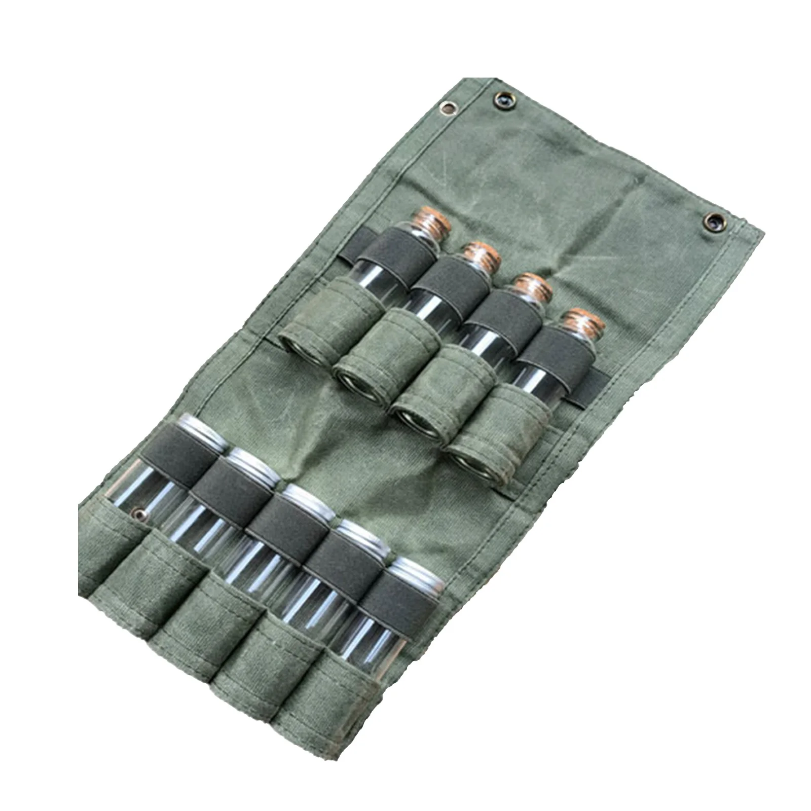 9-hole Camping Spice Kit Foldable Canvas BBQ Condiment Bottle Pack Large Capacity Portable Ultralight Waterproof