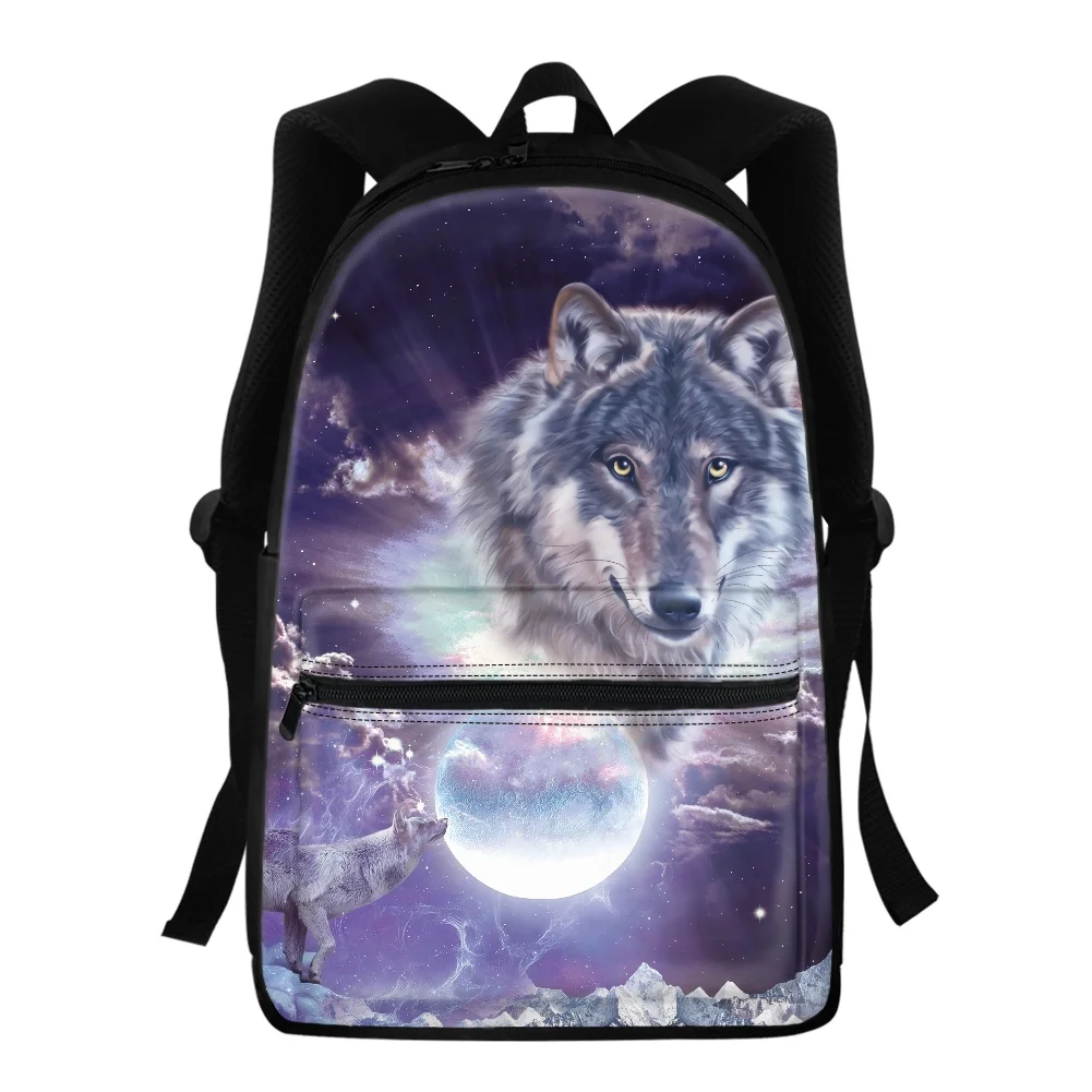 

Рюкзак для подростков с 3D принтом, детский креативный вместительный ранец для ноутбука с волком, собакой для девочек и мальчиков